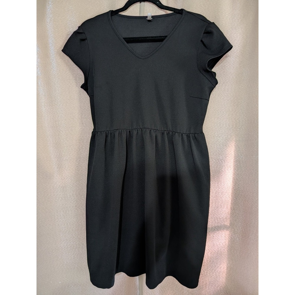 Honey & Lace P!Phany L Los Osos Black Babydoll Style Dress With Pockets EUC
